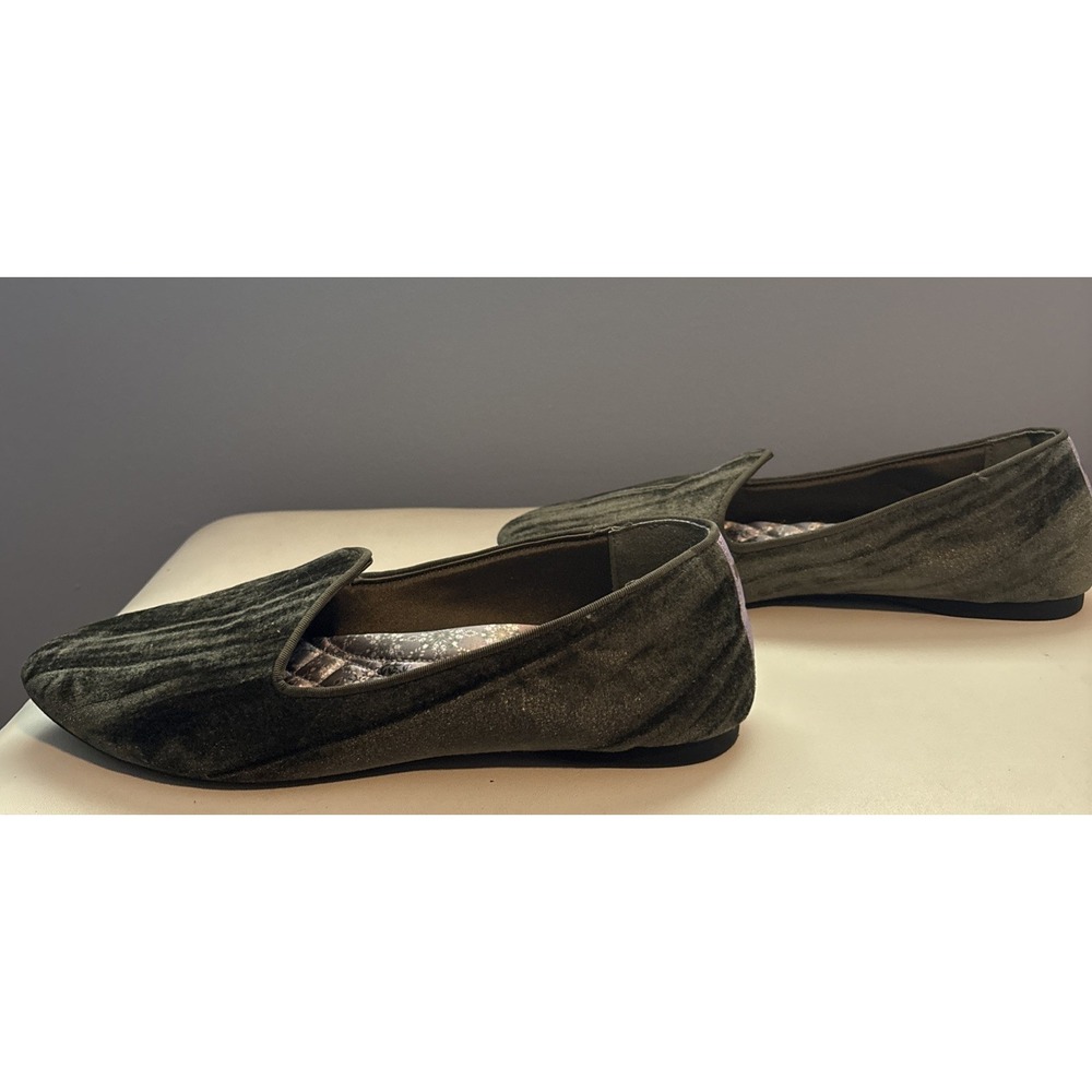 Birdies Women's Loafers Donqun Style, Crushed Velvet, Quilted Footbed Size 8
